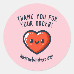 Gracias Por Tu Compra Corazón Kawaii Classic Round Sticker