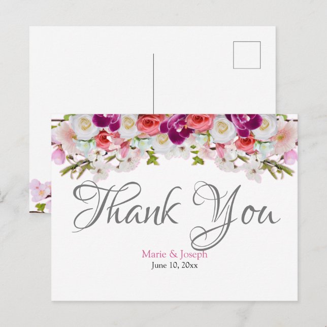 Gracias Postcard - Floral01 (Front/Back)