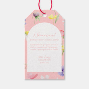 Gracias Rosita Flores Baby Shower Favour Gift Tag