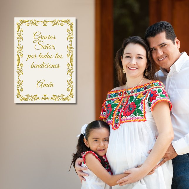 Gracias Señor Spanish Blessings Prayer Gold Poster (Creator Uploaded)