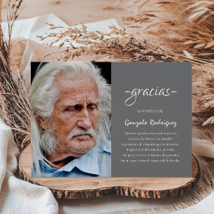 Gracias Simpatia Spanish Sympathy Photo Thank You Card
