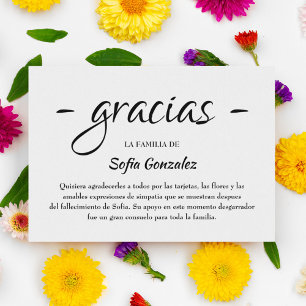 Gracias Simpatia   Spanish Sympathy Thank You Card