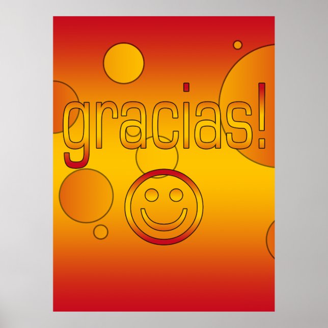 Gracias! Spain Flag Colours Pop Art Poster (Front)