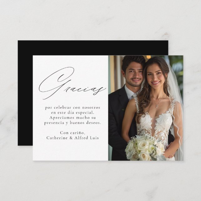 Gracias Tarjeta de agradecimiento de boda Thank You Card (Front/Back)