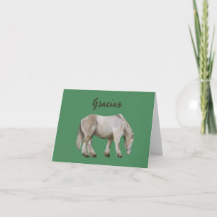 Gracias Thank you Horse Grazing Notecard
