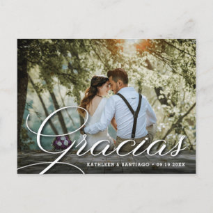 Gracias   Wedding Photo Thank You Postcard