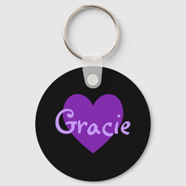 Gracie in Purple Key Ring (Front)