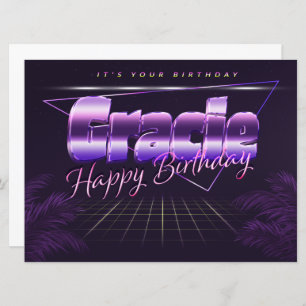 Gracie Name First Name pura retro card Birthday