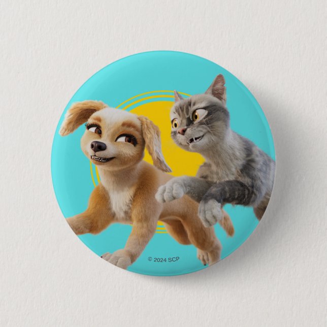 Gracie & Pedro Unleashed 6 Cm Round Badge (Front)