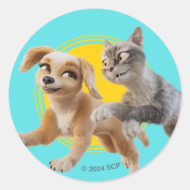 Gracie & Pedro Unleashed Classic Round Sticker (Front)