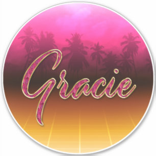 Gracie Vorname Name golden pink Aufkleber Sticker