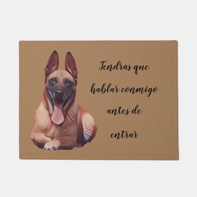 Gracioso Felpudo Belga Malinois Perro Doormat (Front)
