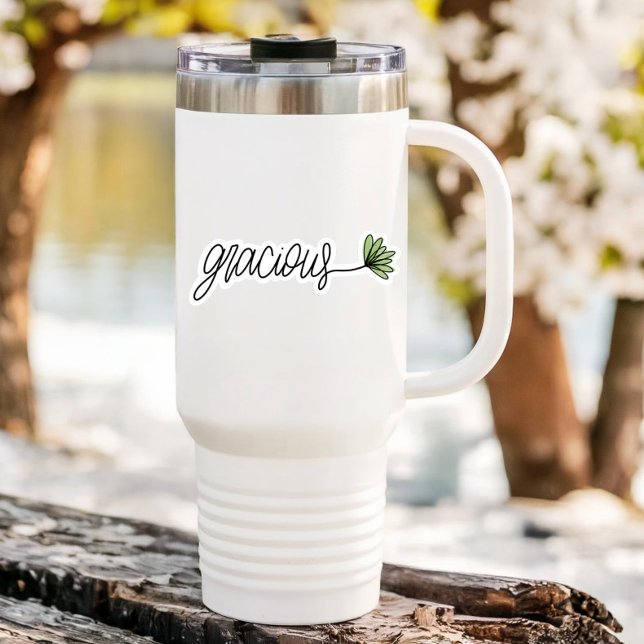 Gracious Affirmation Sticker | Die-Cut Sticker (Gracious Affirmation Sticker by PiggyPrints Stickers. )