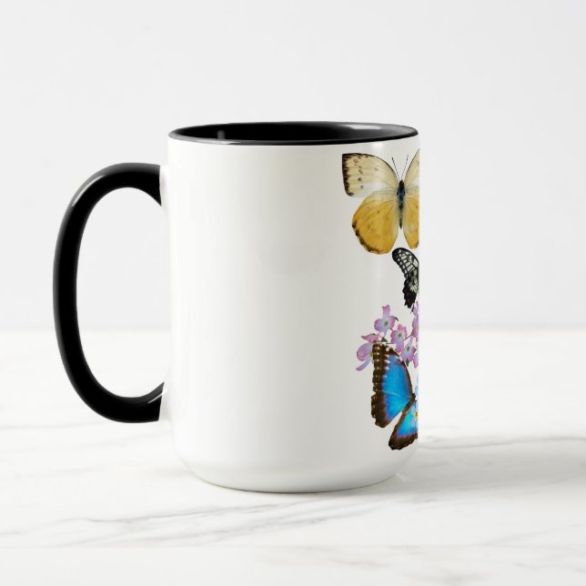 Gracious Butterflies and Flowers Mug (Left)