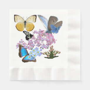 Gracious Butterflies and Flowers Napkin