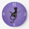 Gracious Evil Cat Silhouette - Black Kitty Purple