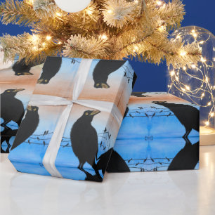 Grackle Austin Texas Bird Lover Wildlife Painting Wrapping Paper