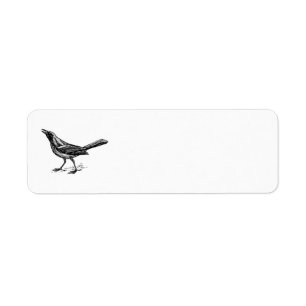 Grackle Bird Vintage Sketch Return Address Label