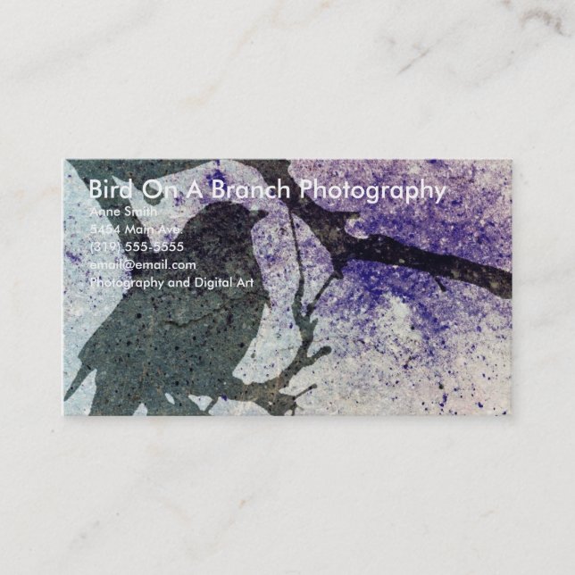 Grackle Grunge Business Card (Front)