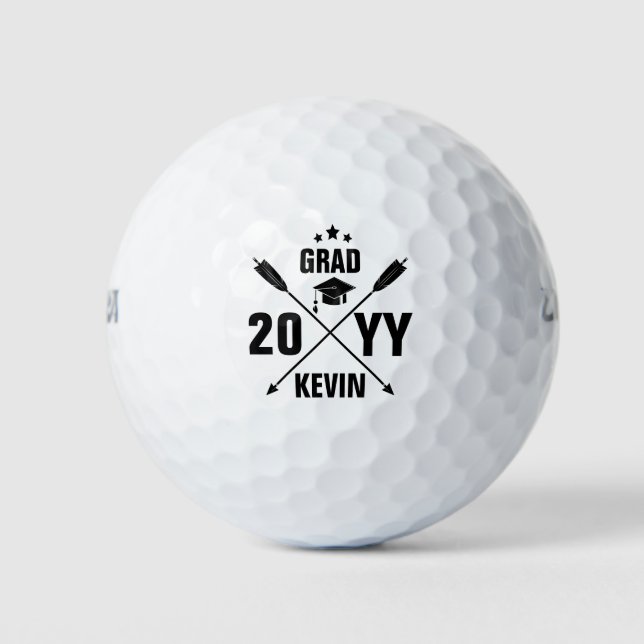 Grad 2017 Black Graduation Hat Golf Balls (Front)