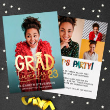 Grad 2023 bold graduation party 4 photo gold