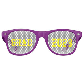 GRAD 2023 with Yellow Letters and Grey Back  Retro Sunglasses