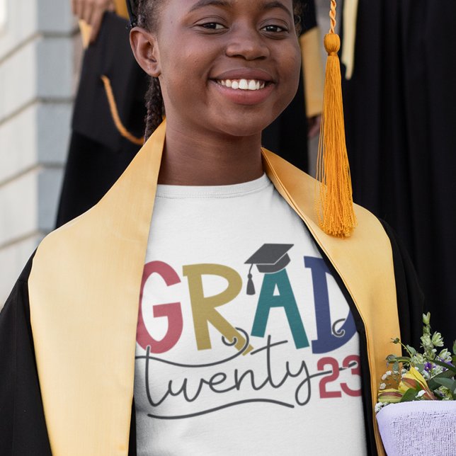 Grad 2024 bold colourful graduation T-Shirt (Creator Uploaded)