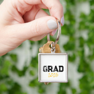 GRAD 2025 School Colors Senior Fun Key Ring
