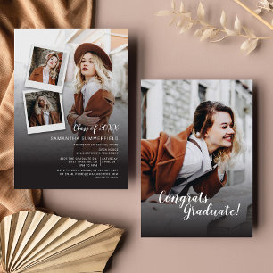 Grad 2026 Multi Photo Script Graduation Party Invitation