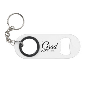 Grad black script class year elegant graduation