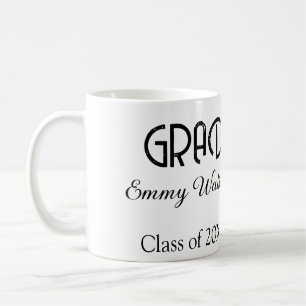 Grad bold letter graduation name class of 20XX sim Coffee Mug