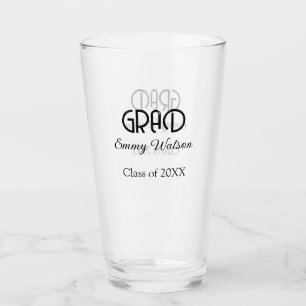 Grad bold letter graduation name class of 20XX sim Glass