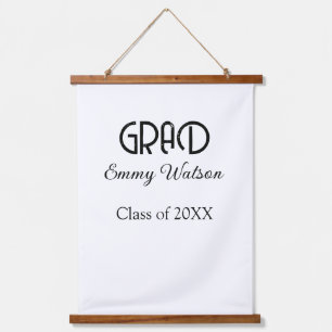 Grad bold letter graduation name class of 20XX sim Hanging Tapestry