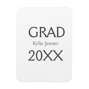 Grad bold letter name 20XX graduation year simple Magnet