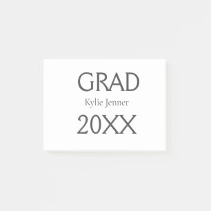 Grad bold letter name 20XX graduation year simple Post-it Notes