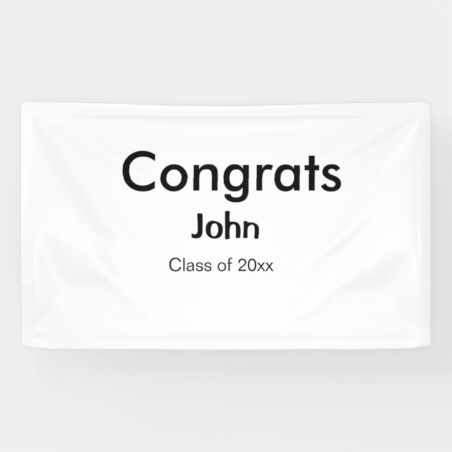grad boy add name congrats date year text banner (Horizontal)