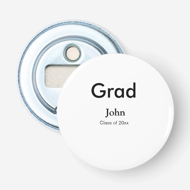 grad boy add name congrats date year text bottle opener (Front)