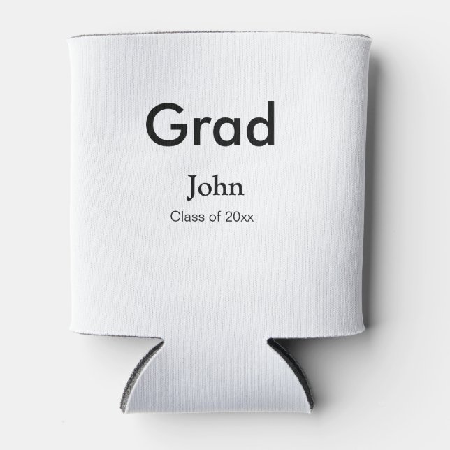 grad boy add name congrats date year text can cooler (Front)