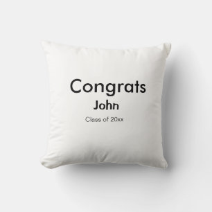 grad boy add name congrats date year text cushion