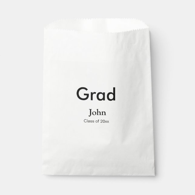 grad boy add name congrats date year text favour bag (Front)