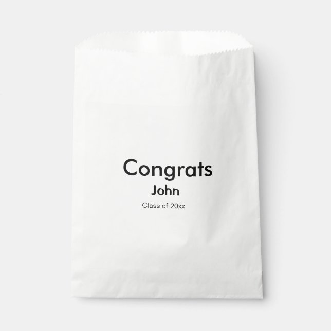grad boy add name congrats date year text favour bag (Front)