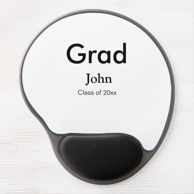 grad boy add name congrats date year text gel mouse pad (Front)