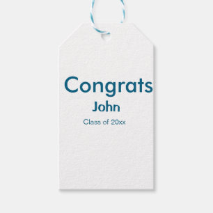 grad boy add name congrats date year text gift tags