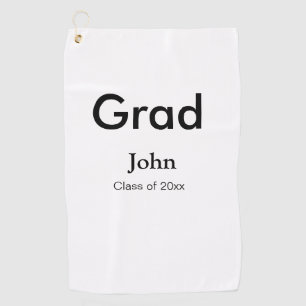 grad boy add name congrats date year text golf towel