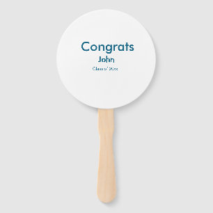 grad boy add name congrats date year text hand fan