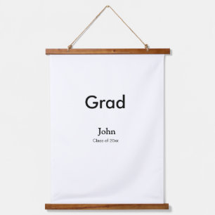 grad boy add name congrats date year text hanging tapestry