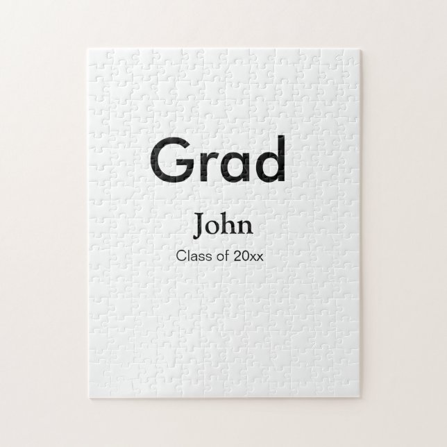 grad boy add name congrats date year text jigsaw puzzle (Vertical)