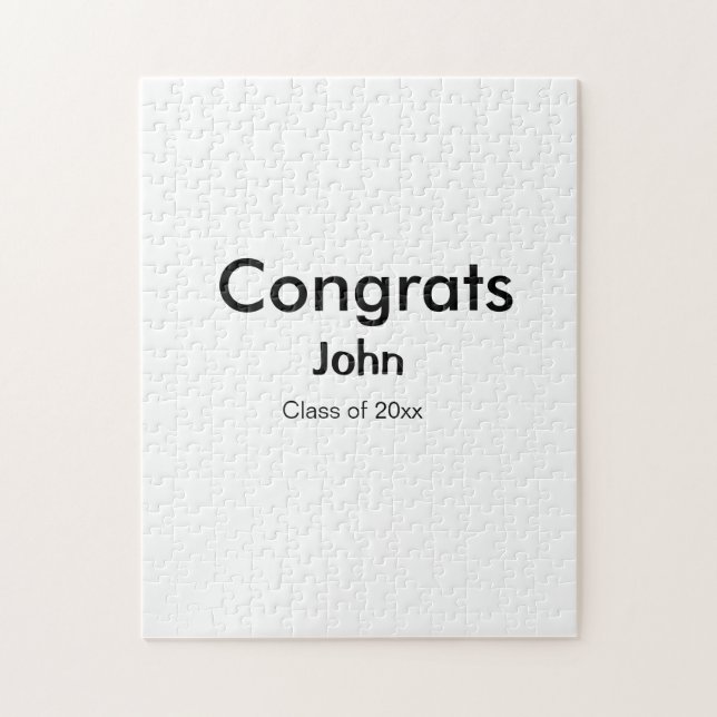 grad boy add name congrats date year text jigsaw puzzle (Vertical)