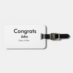 grad boy add name congrats date year text luggage tag