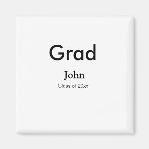 grad boy add name congrats date year text magnet